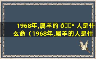 1968年,属羊的 🐺 人是什么命（1968年,属羊的人是什么命人）